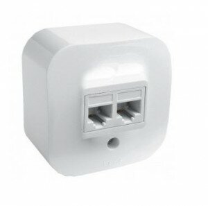 Розетка двойная для компьютерных сетей Legrand Quteo (Белый) 782228 