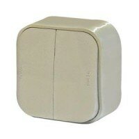 Выключатель 2-клавишный 10А Legrand Quteo (Сл.Кость) 782232